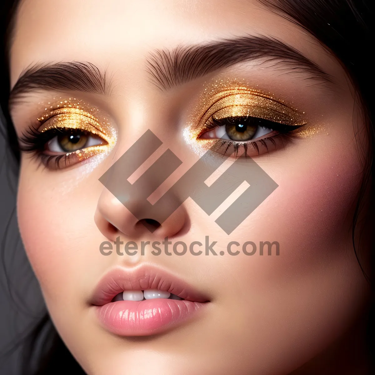 Picture of Elegant brunette with stunning makeup and captivating gaze