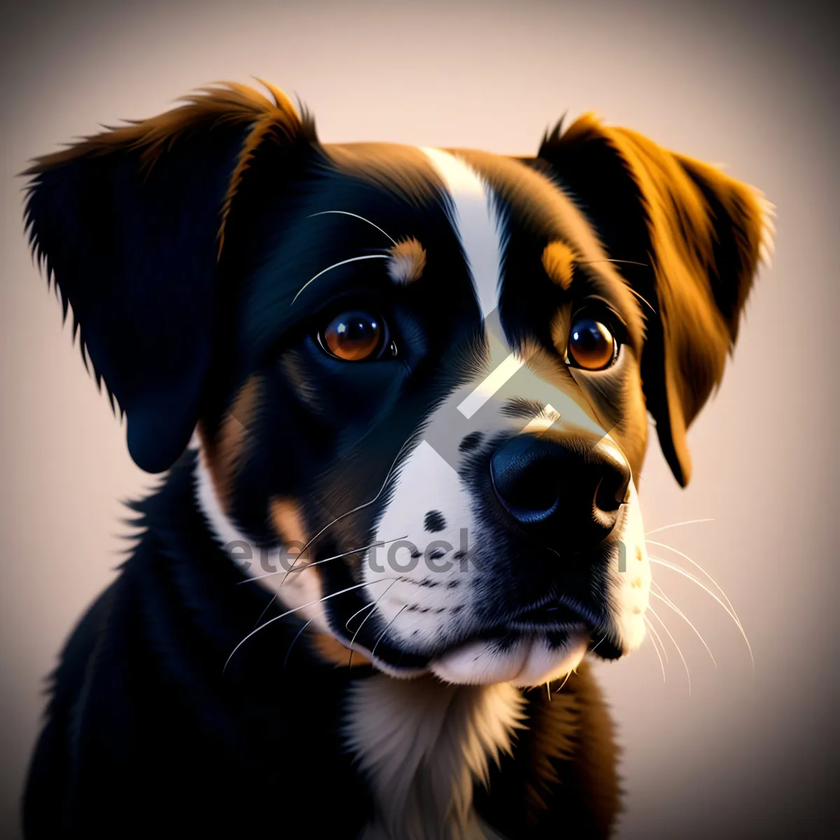 Picture of Adorable Black and Brown Purebred Canine Portrait