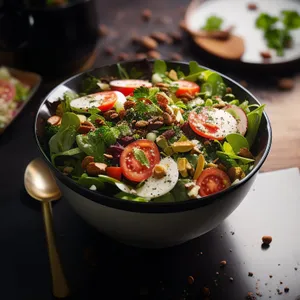 Healthy Vegetable Salad Bowl with Fresh Ingredients