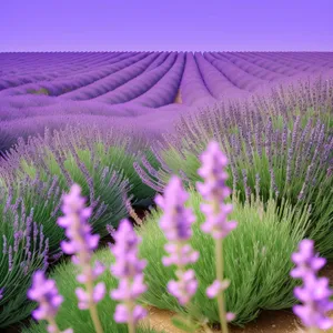 Colorful lavender flowers blooming in rural garden.