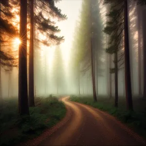 Majestic Autumn Path Through Enchanted Forest