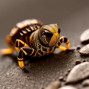 Close-up snapshot of a slithering snake