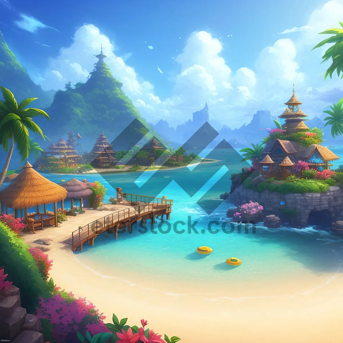Picture of Tropical Resort Paradise by the Ocean.