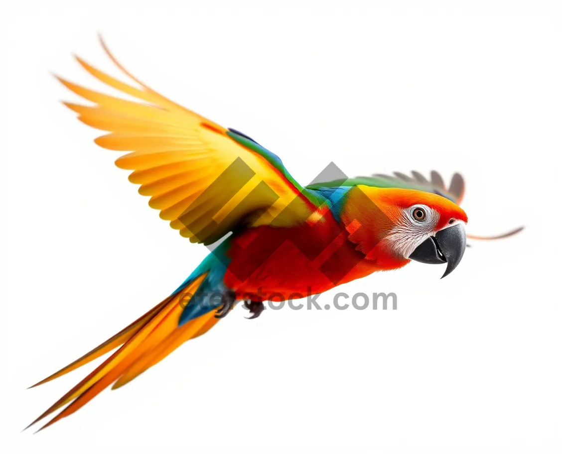 Picture of Colorful Macaw Parrot Bird Water Animal Goldfish