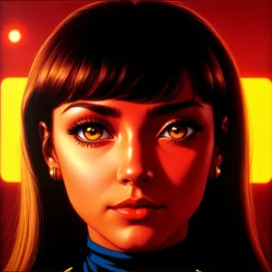 Seductive brunette DJ with captivating eyes and stylish look