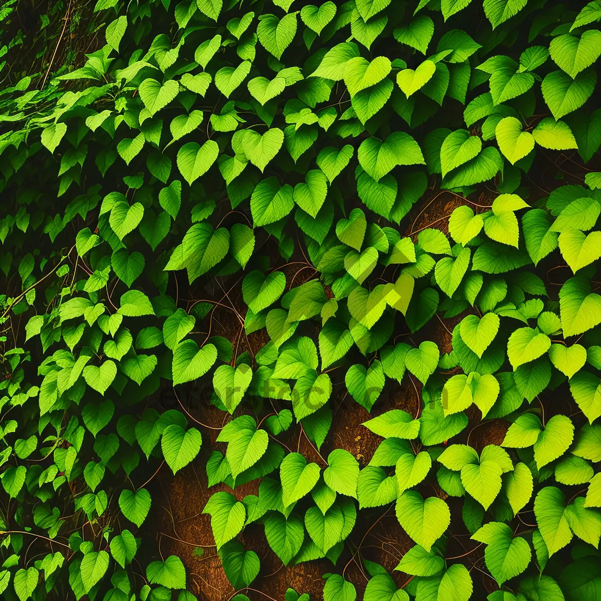 Picture of Vibrant Flora in Lush Garden: A Seamless Leafy Pattern