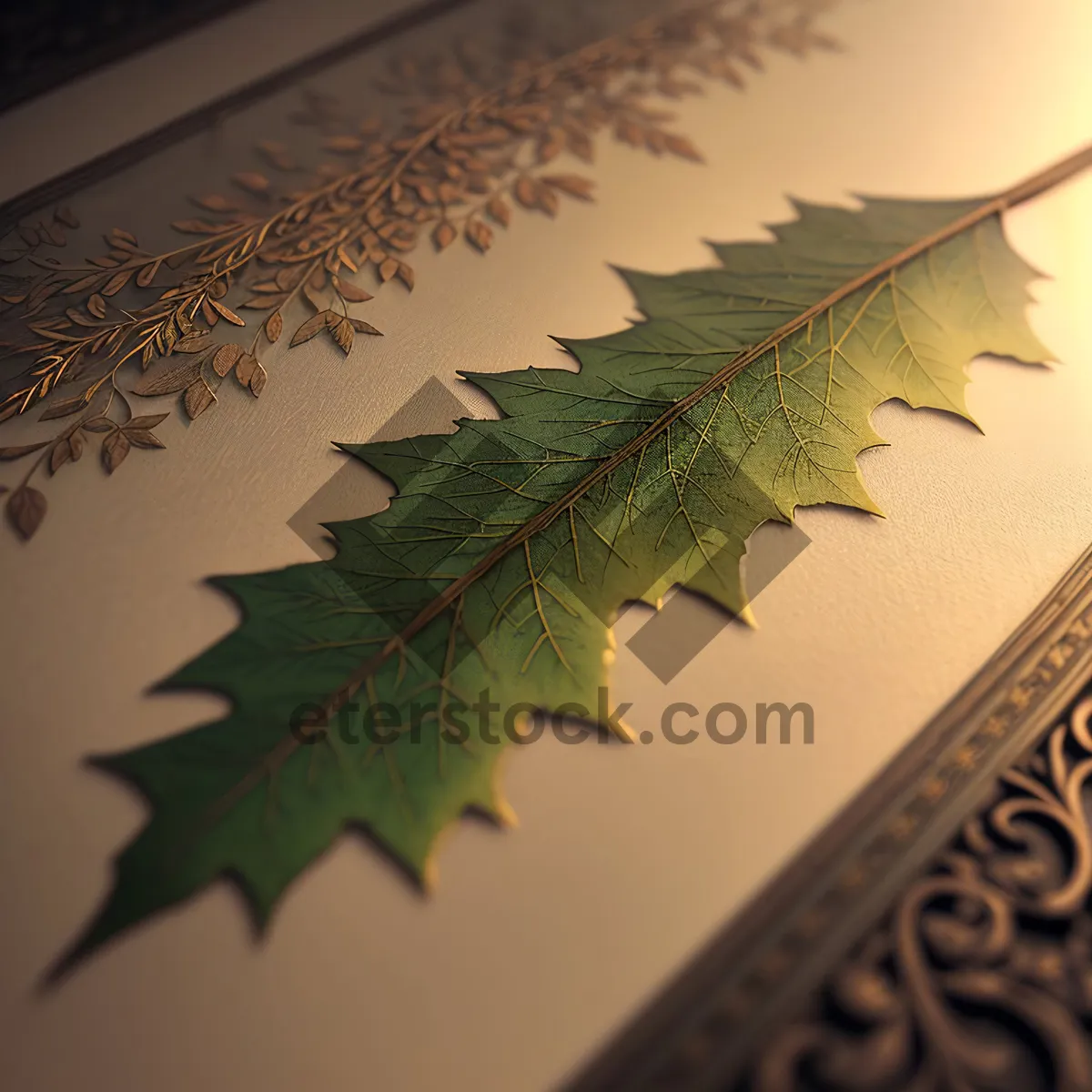 Picture of Quill Bookmark: Pen and Leaf Writing