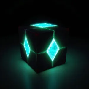 Black 3D glass art symbol design