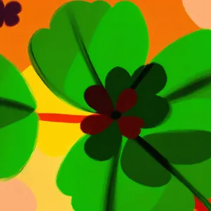 Colorful Pinwheel Holiday Card Decoration with Clover Design