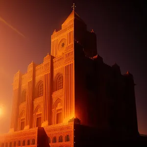 Iconic English Cathedral Tower at Sunset