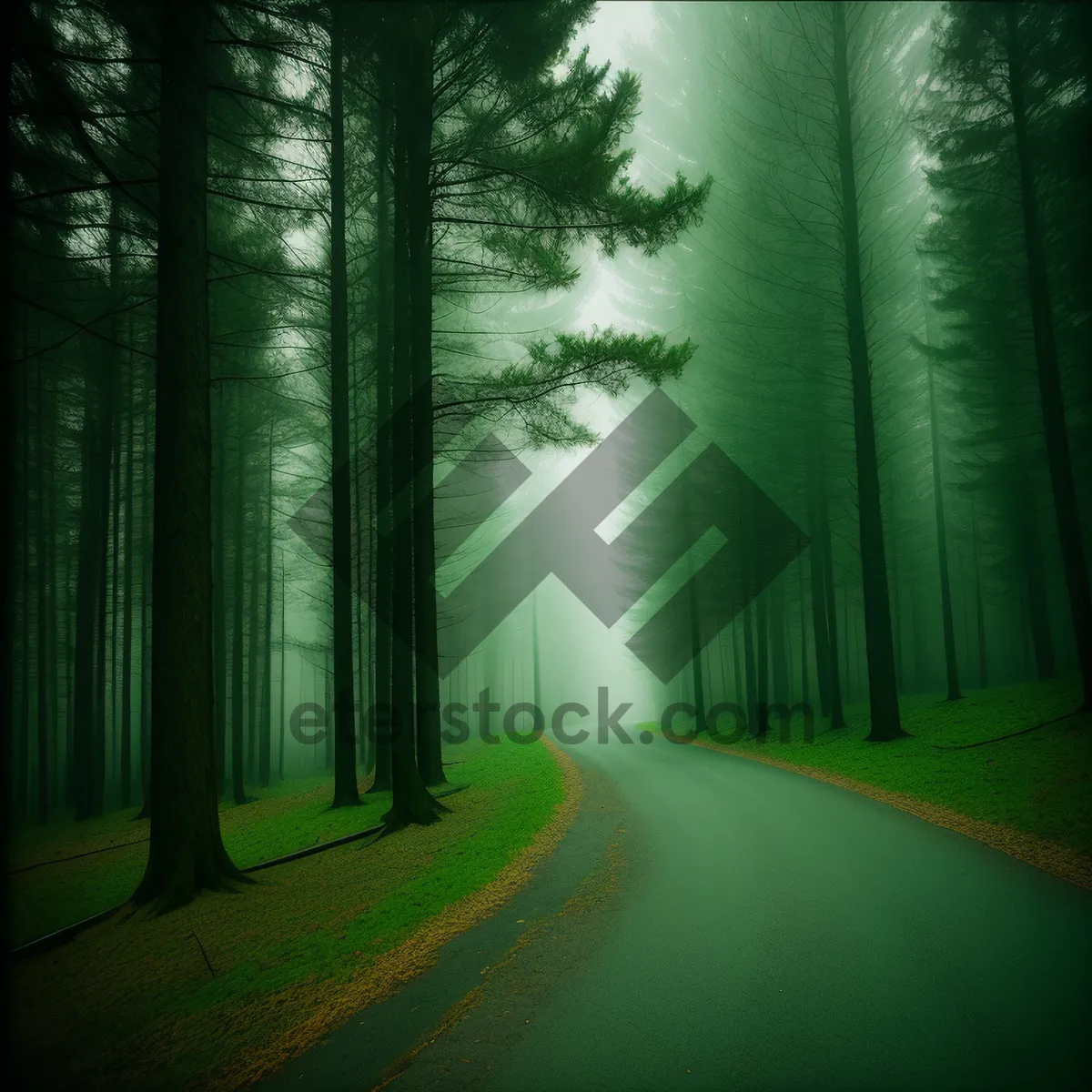 Picture of Misty Morning Forest Landscape in Summer