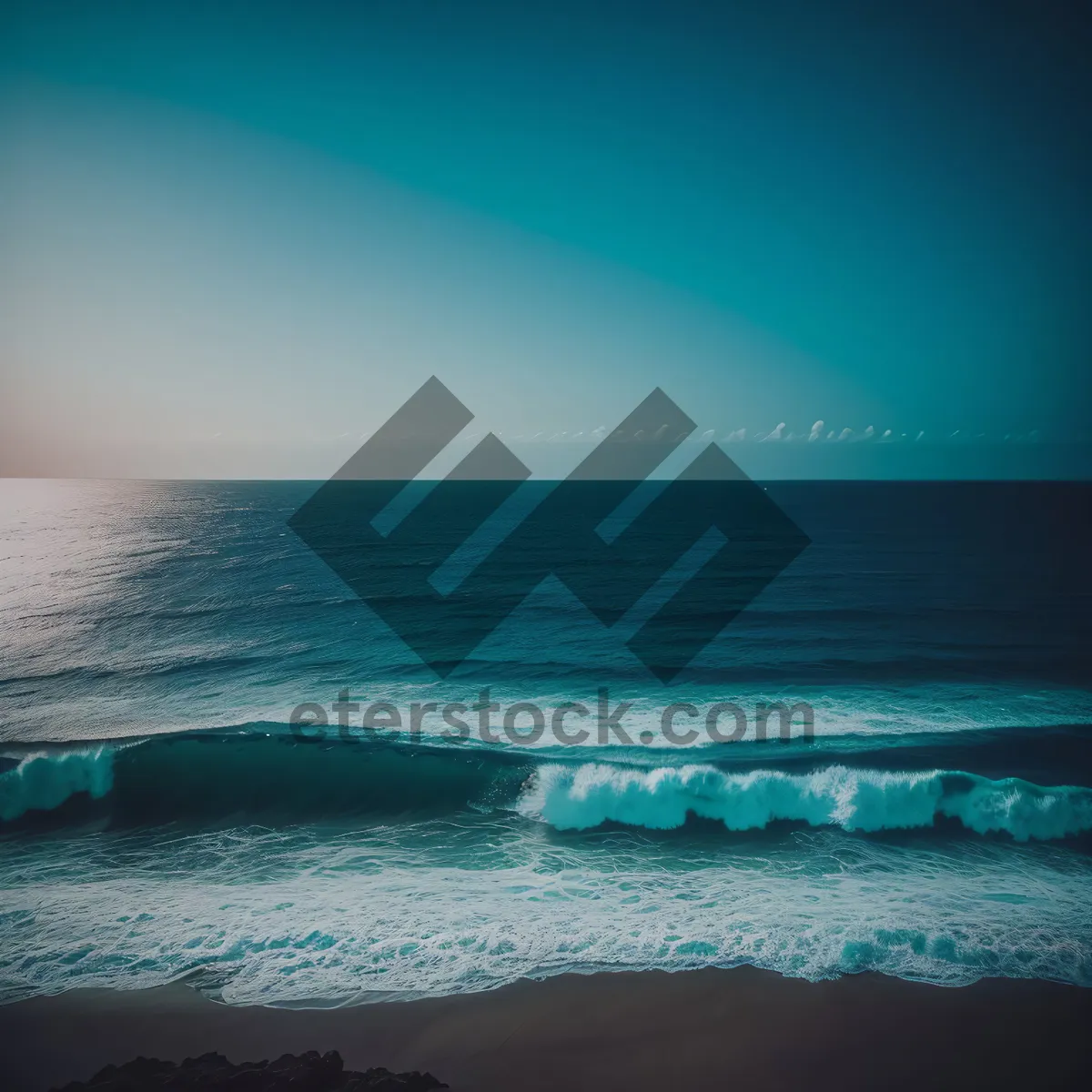 Picture of Sunset Reflection on Tropical Beach