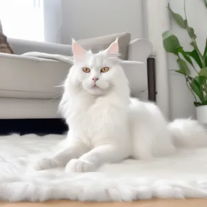 Gray kitty with curious eyes and fluffy fur