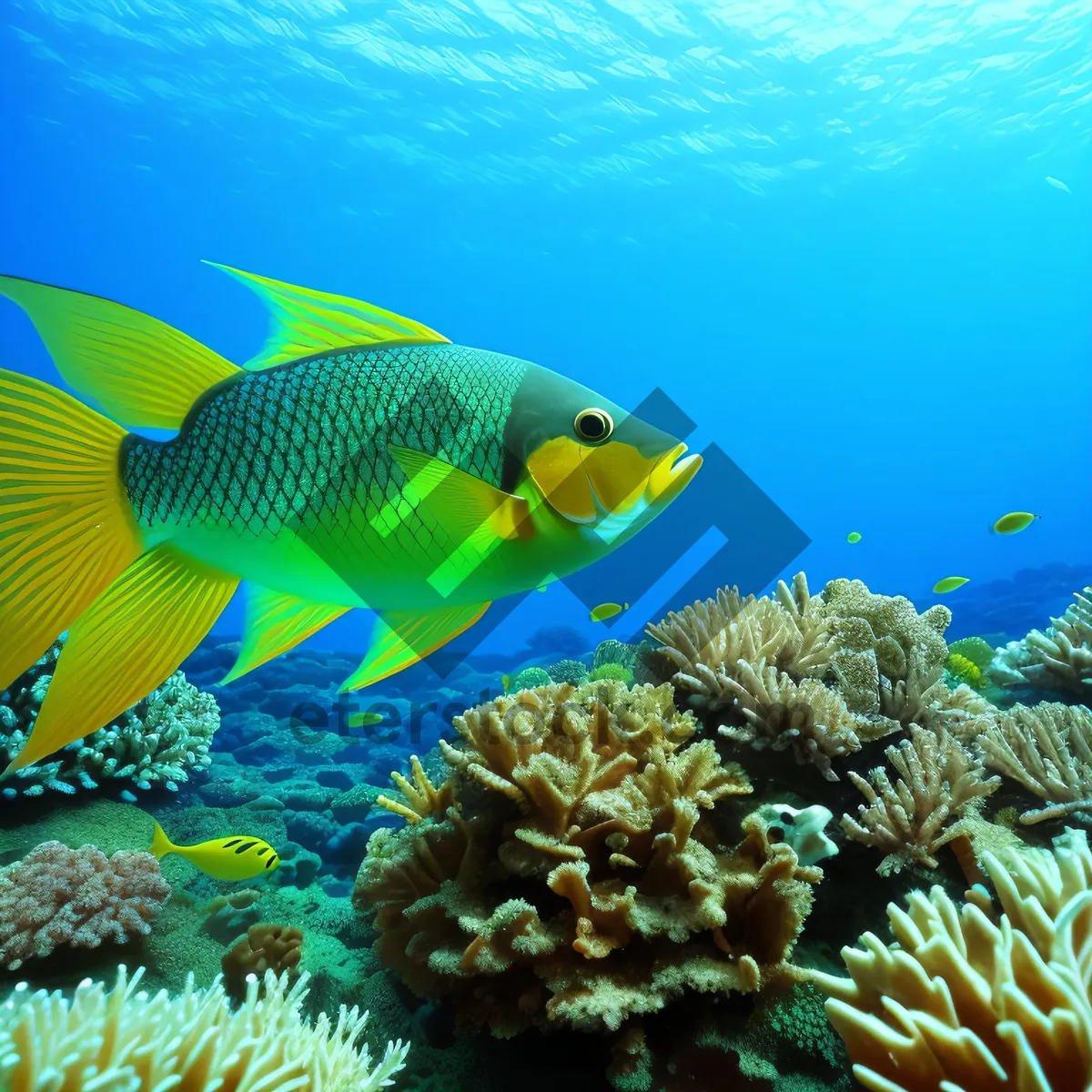 Picture of Vibrant Marine Life in Exotic Coral Reef