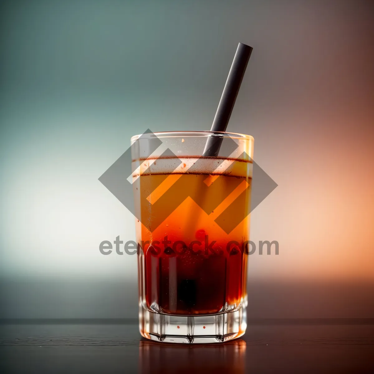 Picture of Refreshing Yellow Tea in Ice-Cold Glass