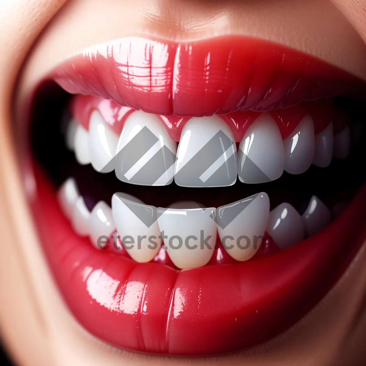 Picture of Healthy and Straight Teeth with Dental Braces