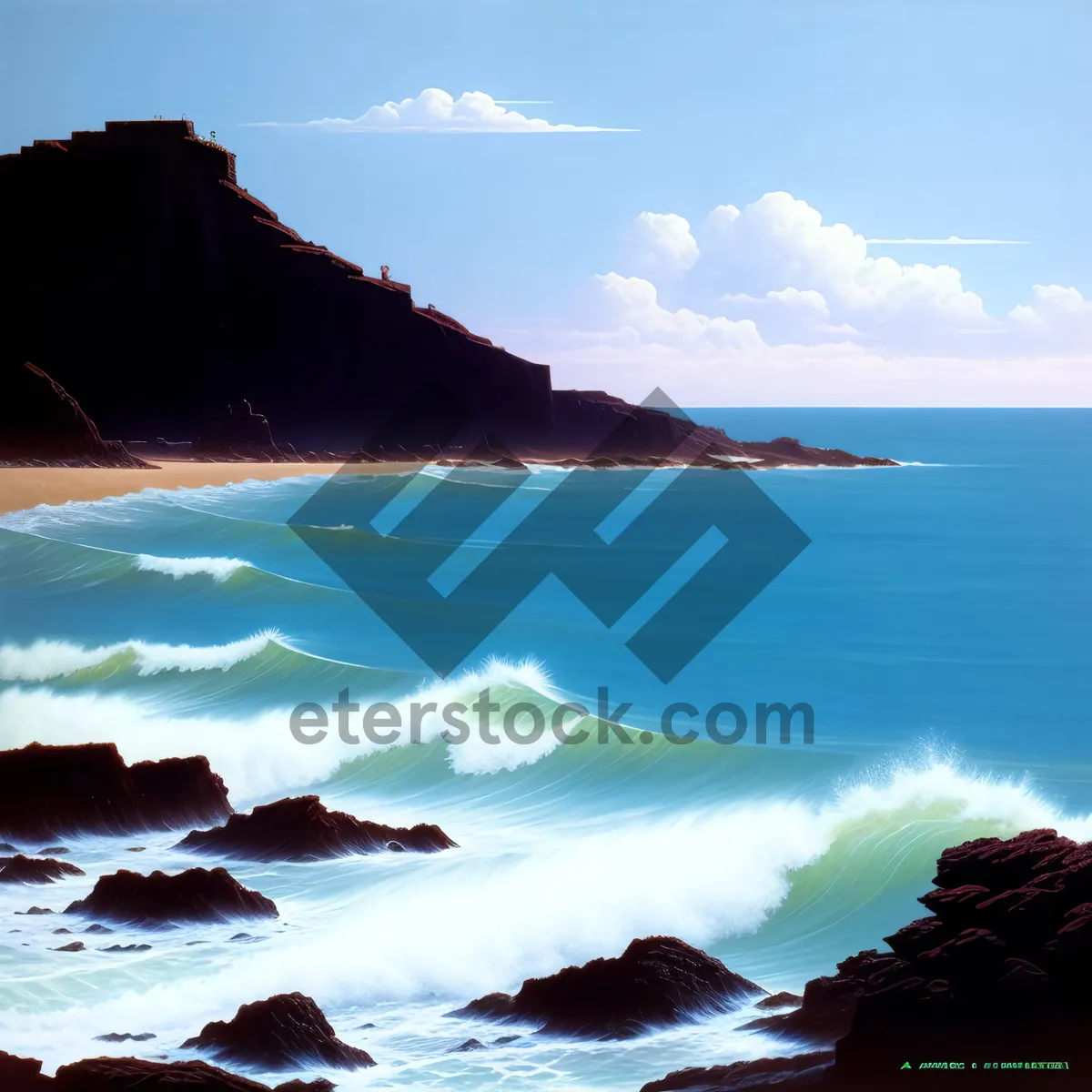 Picture of Tropical Paradise: Scenic Waves on a Sandy Beach