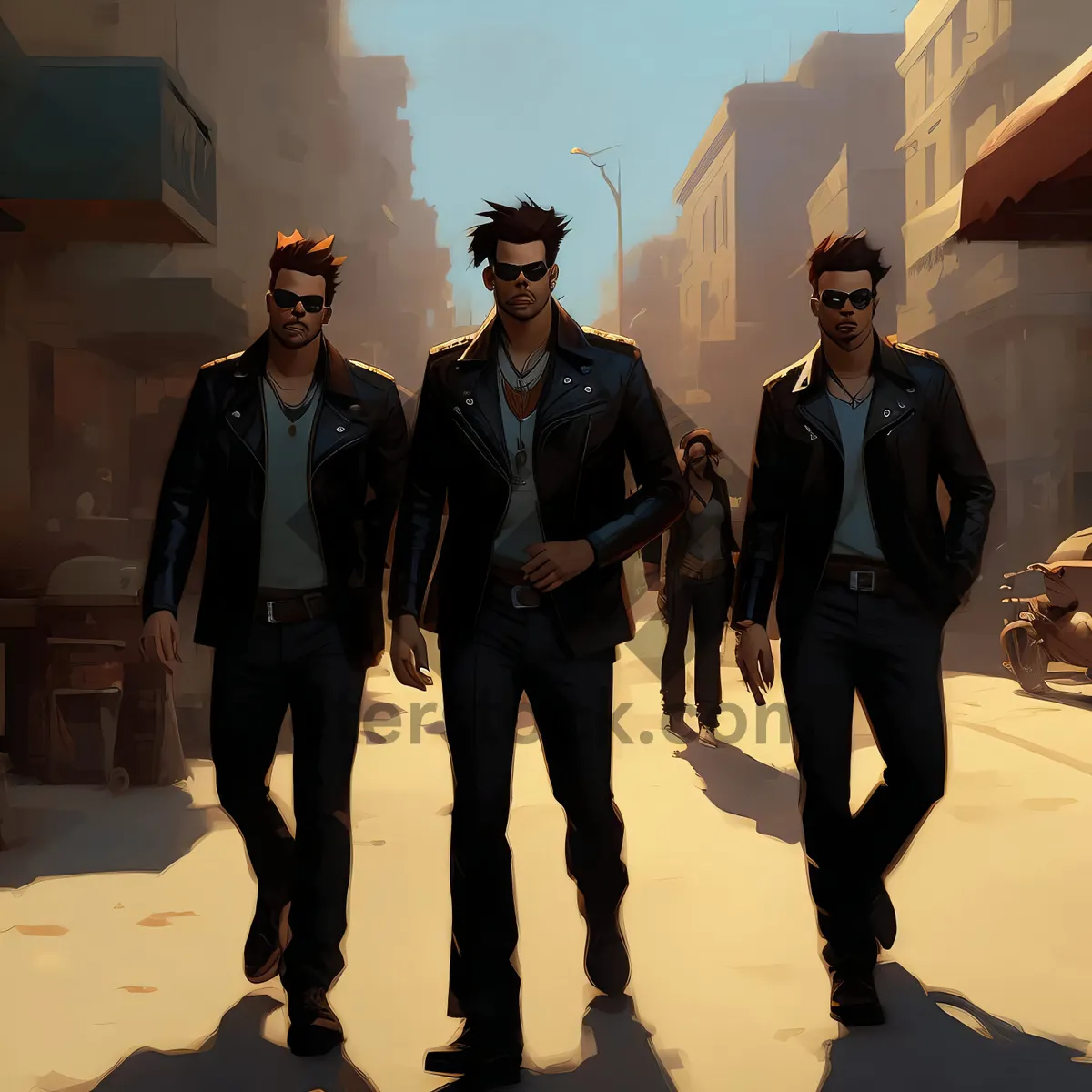 Picture of Corporate Success: Confident Businessmen Leading a Team