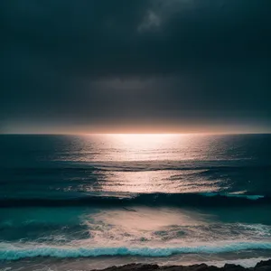 Serene Sunset Over Turquoise Waters