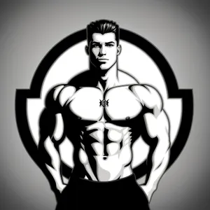 Muscle Man: Cartoon Bodybuilder Art Drawing