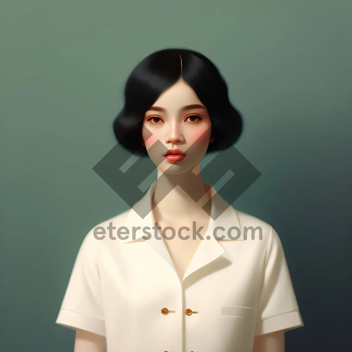 Picture of Attractive brunette businesswoman with a cheerful smile.