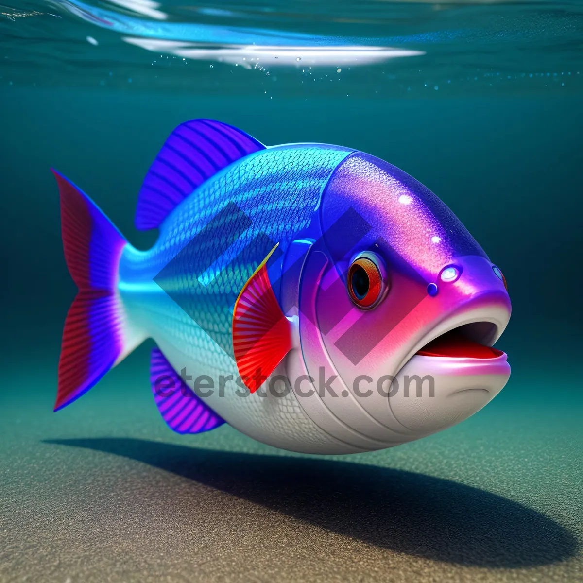 Picture of Colorful Tropical Reef Fish in Underwater Aquarium