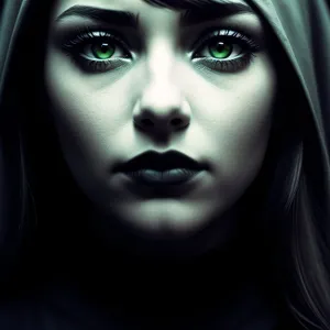Dark-haired Beauty with Smoky Eyes and Sensual Lips
