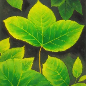 Vibrant Leafy Fractal: Bright Spring Foliage Patterns