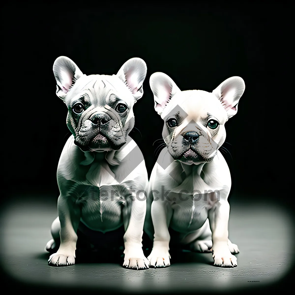 Picture of Cute Bulldog Puppy - Purebred Canine Pet with Wrinkles