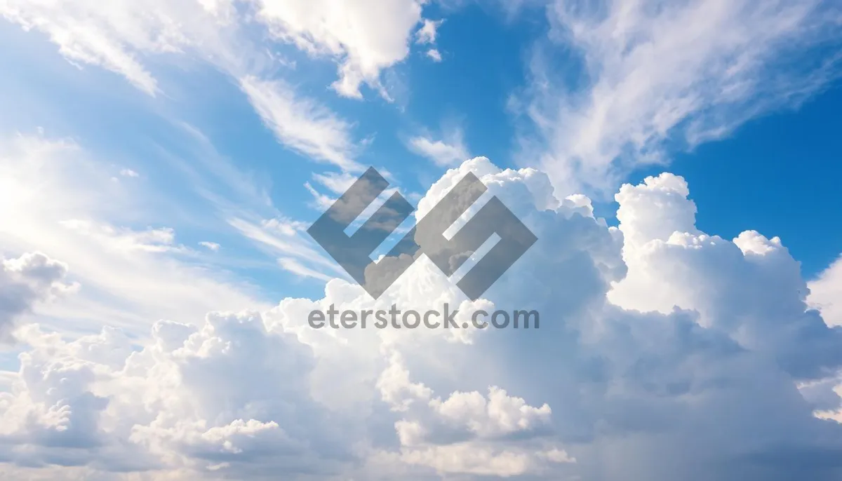 Picture of Bright Summer Sky with Fluffy Clouds