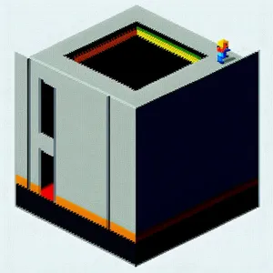 3D Cube Box Carton: Symbolic Fire Station Structure