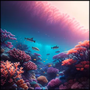 Colorful Coral Reef with Vibrant Marine Life Underwater