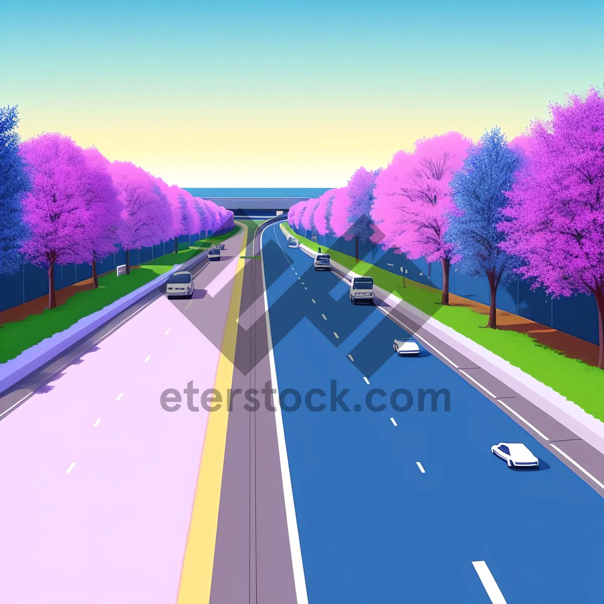 Picture of Summer Drive Along Scenic Countryside Highway