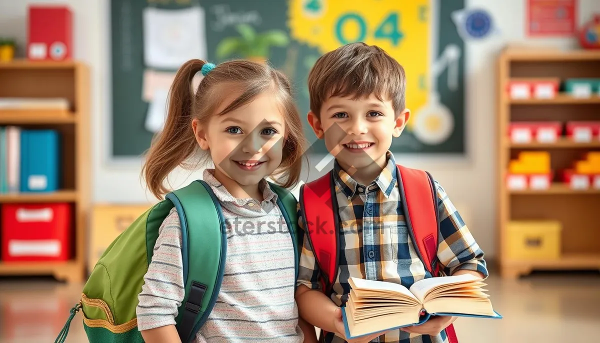 Picture of Happy couple smiling together in school