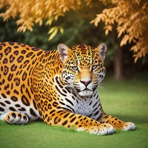 Fierce Leopard Staring with Powerful Gaze