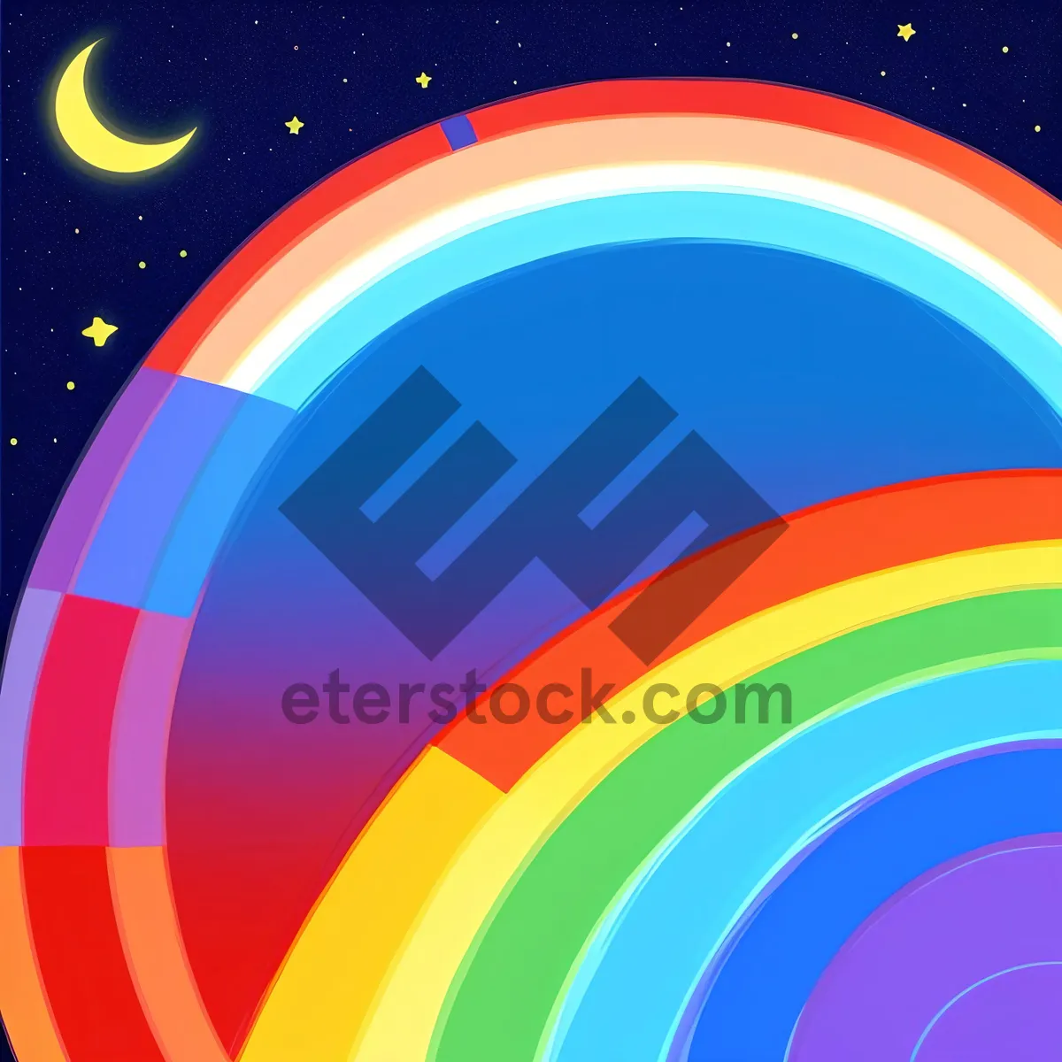 Picture of Vibrant Rainbow Curve Graphic Design