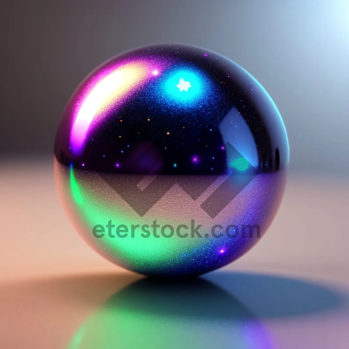 Picture of Earth Sphere in Reflective Glass Globe Design