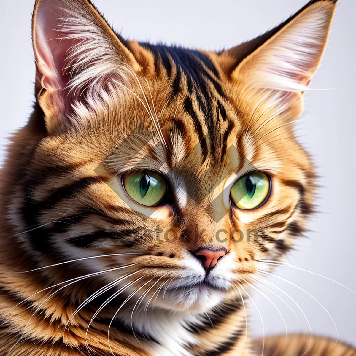 Picture of Cute Gray Tabby Kitten with Curious Eyes