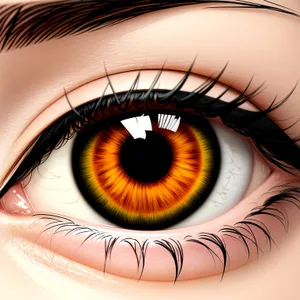 Intense Gaze: Closeup of Human Eye and Eyebrow