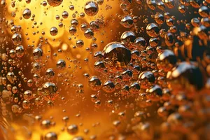 Close-up of shiny glass with water droplets.