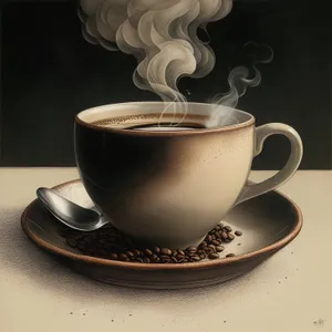 Morning Cup of Hot Cappuccino on Black Table