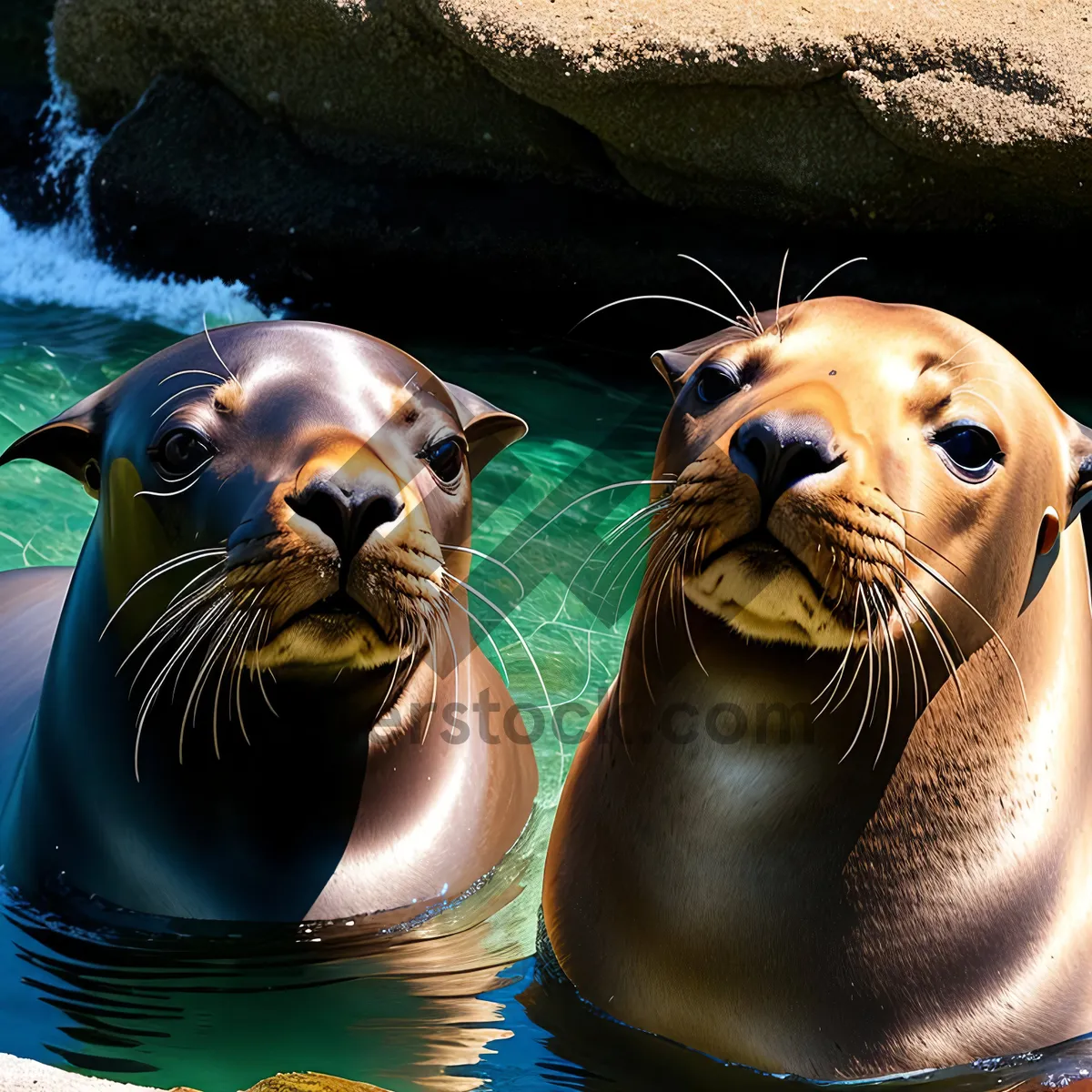 Picture of Playful Sea Lion basking by the shore