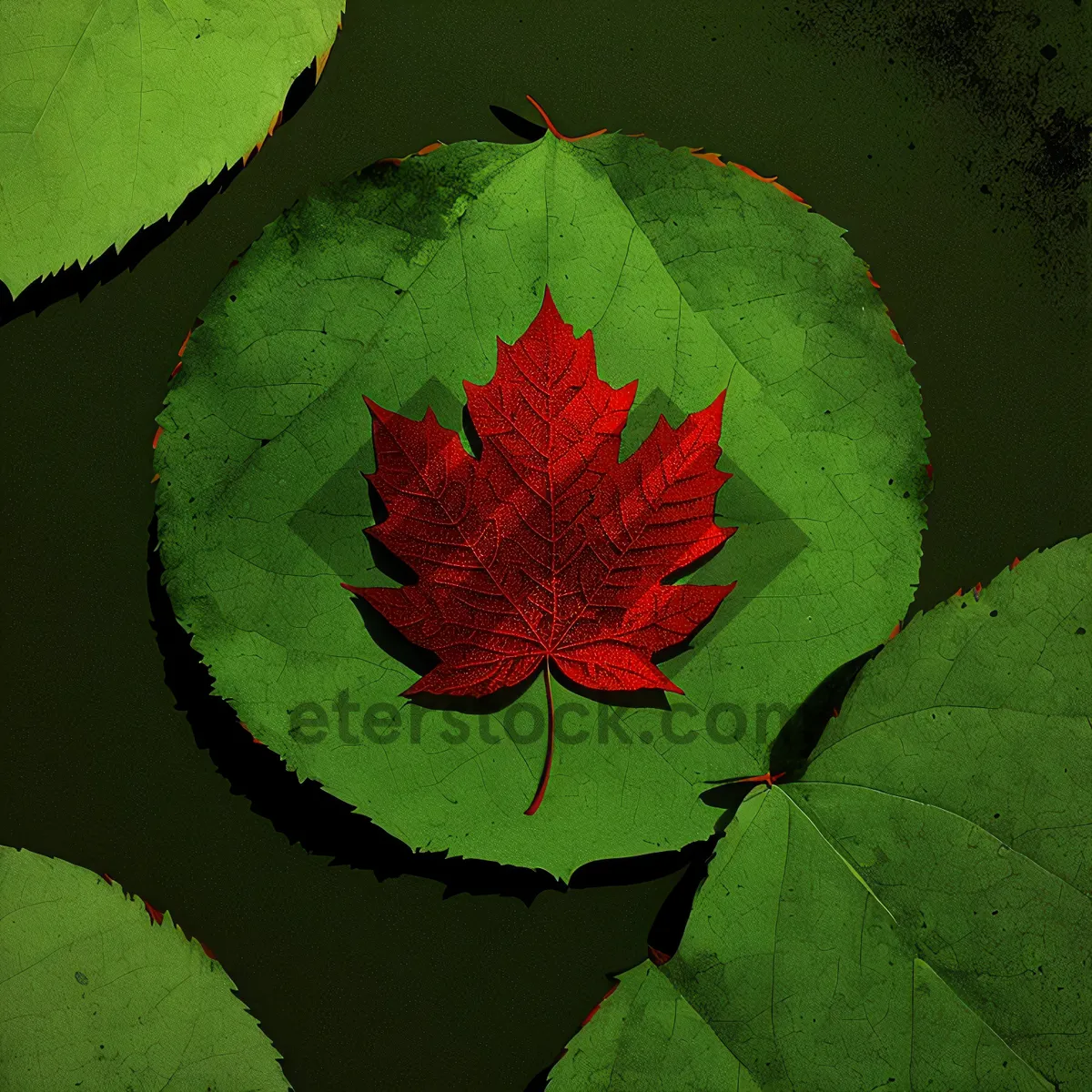 Picture of Vibrant Autumn Foliage: Maple Leaves in a Colorful Seasonal Display