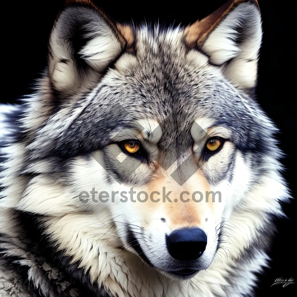 Picture of Majestic Timber Wolf Gazing With Piercing Eyes