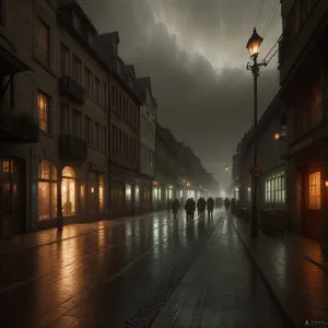 Nighttime Cityscape Reflecting on Historic Canal