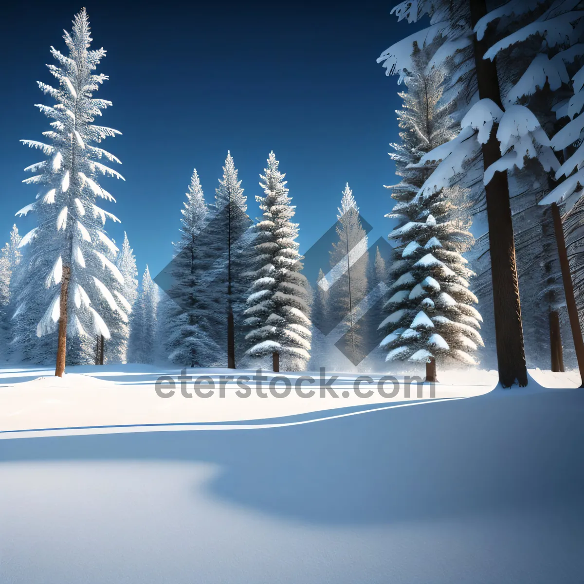 Picture of Winter Wonderland: Majestic Snowy Evergreen Forest