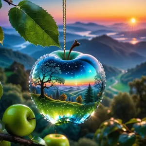 Fresh and Healthy Granny Smith Apple Holiday Decoration