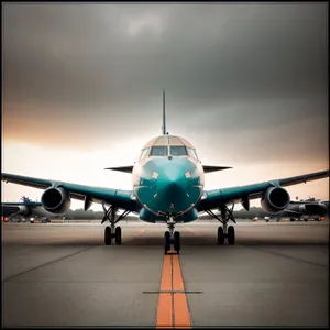 High-Flying Jet Soaring through the Sky