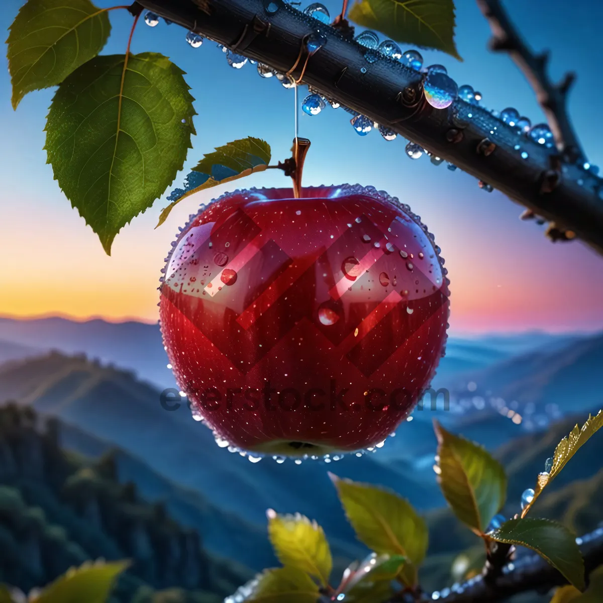 Picture of Fresh Cherry Berry Fruit Salad with Apple Slices