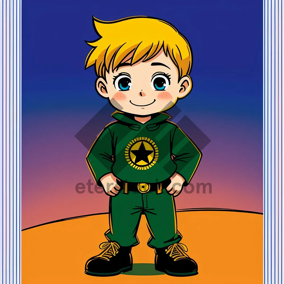 Picture of Cartoon Boy: Playful Cutout Drawing of a Child